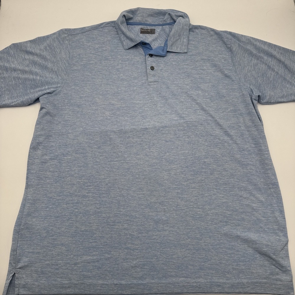 Bollé Golf Men's Blue XXL Stretch Polyester Short Sleeve Polo Shirt